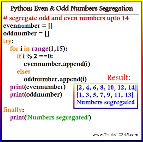 segregate even and odd numbers|python .